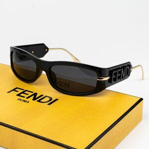 Fendi SHADOW Men Sunglasses Oval Black Smoke Grey FE40120I 01A BRAND NEW
